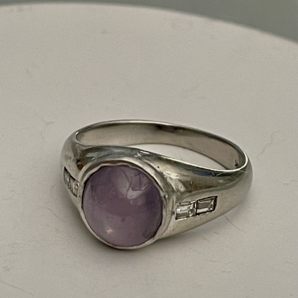 18k White Gold Star Sapphire Ring - Picture 9 of 14